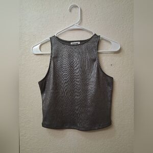Silver Metallic Tank Top